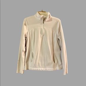 Tek Gear Size Medium White Quarter Zip Fleece Top